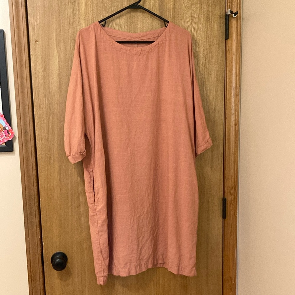 Linen By MN Salmon Blush XL Tunic Dress